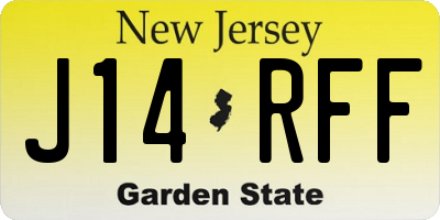 NJ license plate J14RFF
