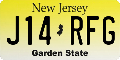 NJ license plate J14RFG