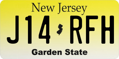 NJ license plate J14RFH