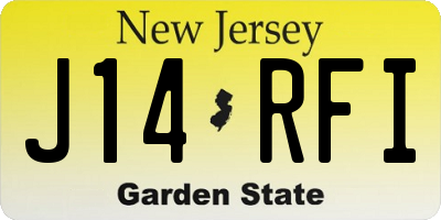 NJ license plate J14RFI