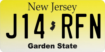 NJ license plate J14RFN