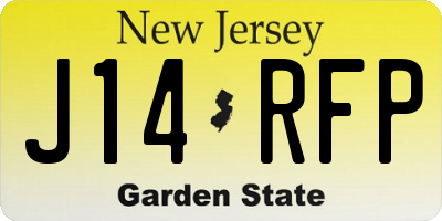 NJ license plate J14RFP