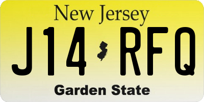 NJ license plate J14RFQ