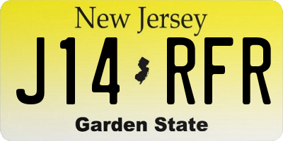 NJ license plate J14RFR