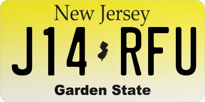 NJ license plate J14RFU