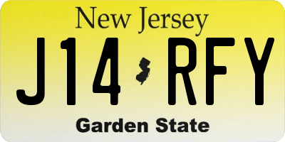 NJ license plate J14RFY