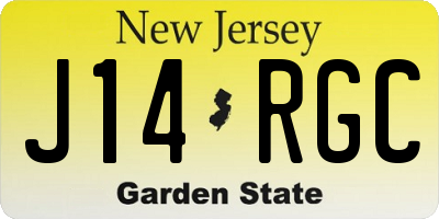 NJ license plate J14RGC