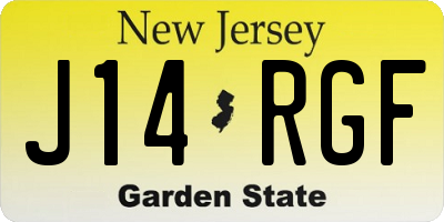 NJ license plate J14RGF