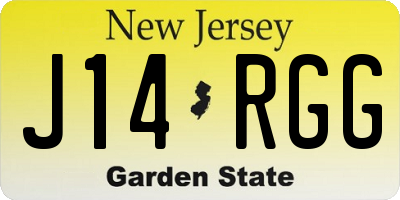NJ license plate J14RGG