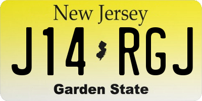 NJ license plate J14RGJ