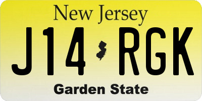 NJ license plate J14RGK