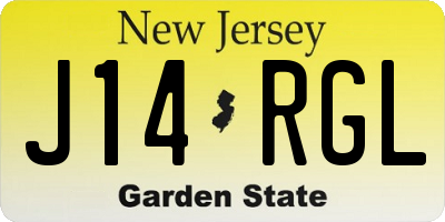 NJ license plate J14RGL