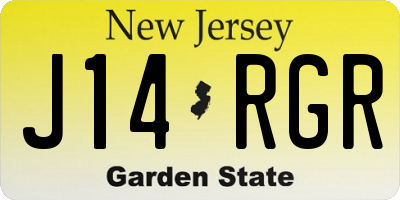 NJ license plate J14RGR