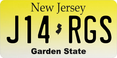 NJ license plate J14RGS