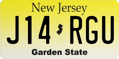 NJ license plate J14RGU