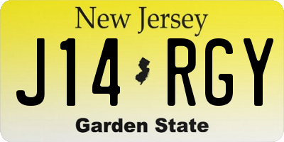 NJ license plate J14RGY