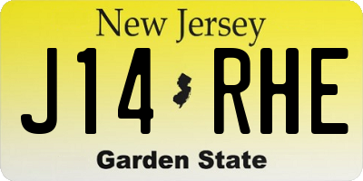 NJ license plate J14RHE