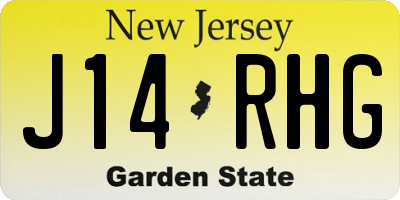 NJ license plate J14RHG