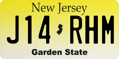 NJ license plate J14RHM