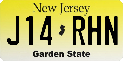 NJ license plate J14RHN