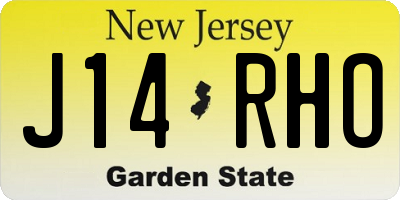 NJ license plate J14RHO