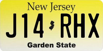 NJ license plate J14RHX