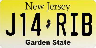 NJ license plate J14RIB