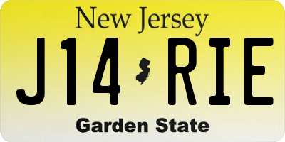 NJ license plate J14RIE