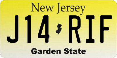NJ license plate J14RIF