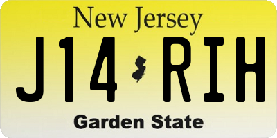 NJ license plate J14RIH
