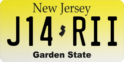 NJ license plate J14RII