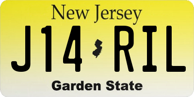 NJ license plate J14RIL