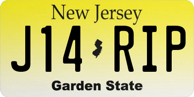 NJ license plate J14RIP