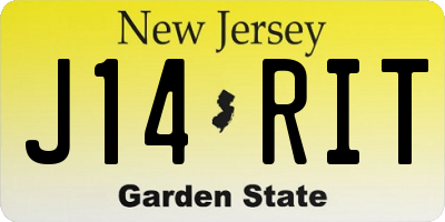 NJ license plate J14RIT