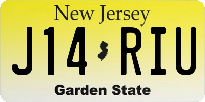 NJ license plate J14RIU