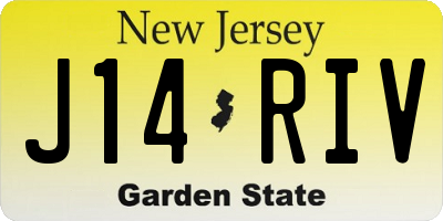 NJ license plate J14RIV