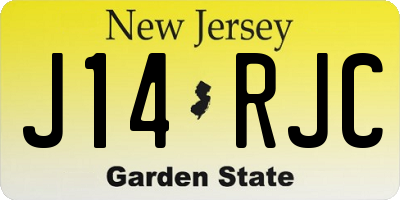 NJ license plate J14RJC