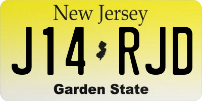 NJ license plate J14RJD