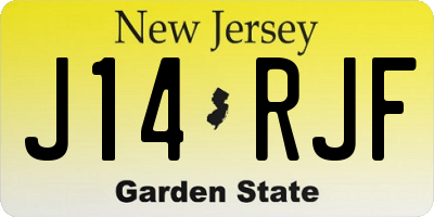 NJ license plate J14RJF