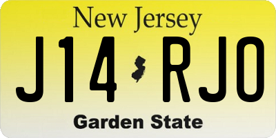 NJ license plate J14RJO