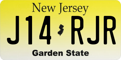 NJ license plate J14RJR