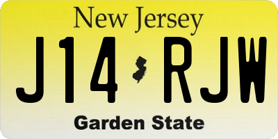 NJ license plate J14RJW