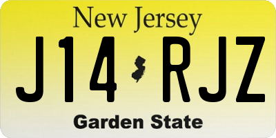 NJ license plate J14RJZ