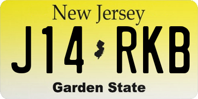 NJ license plate J14RKB
