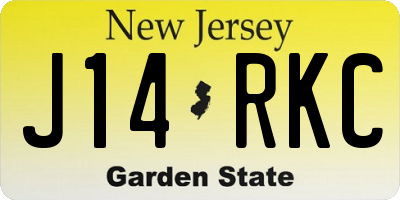 NJ license plate J14RKC