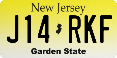 NJ license plate J14RKF