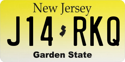 NJ license plate J14RKQ