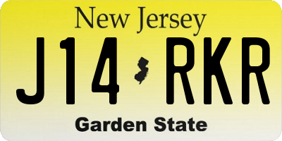 NJ license plate J14RKR
