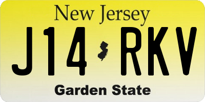 NJ license plate J14RKV