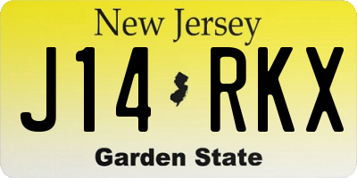NJ license plate J14RKX